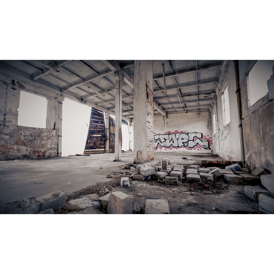 Large Garage Hall 3D Model – Photogrammetry Scanned Interior, FBX - View 3