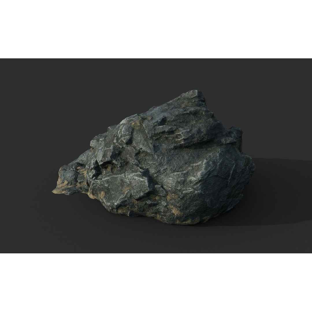Black Beach Rock Collection 3D Model – Low Poly PBR Textures, FBX & OBJ - View 10