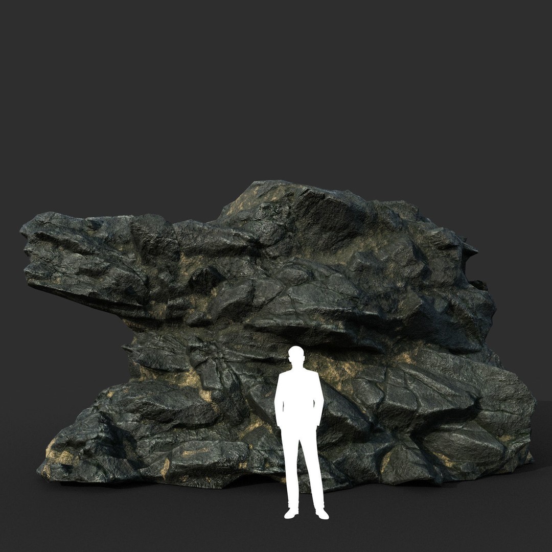 Black Beach Rock Collection 3D Model – Low Poly PBR Textures, FBX & OBJ - View 13