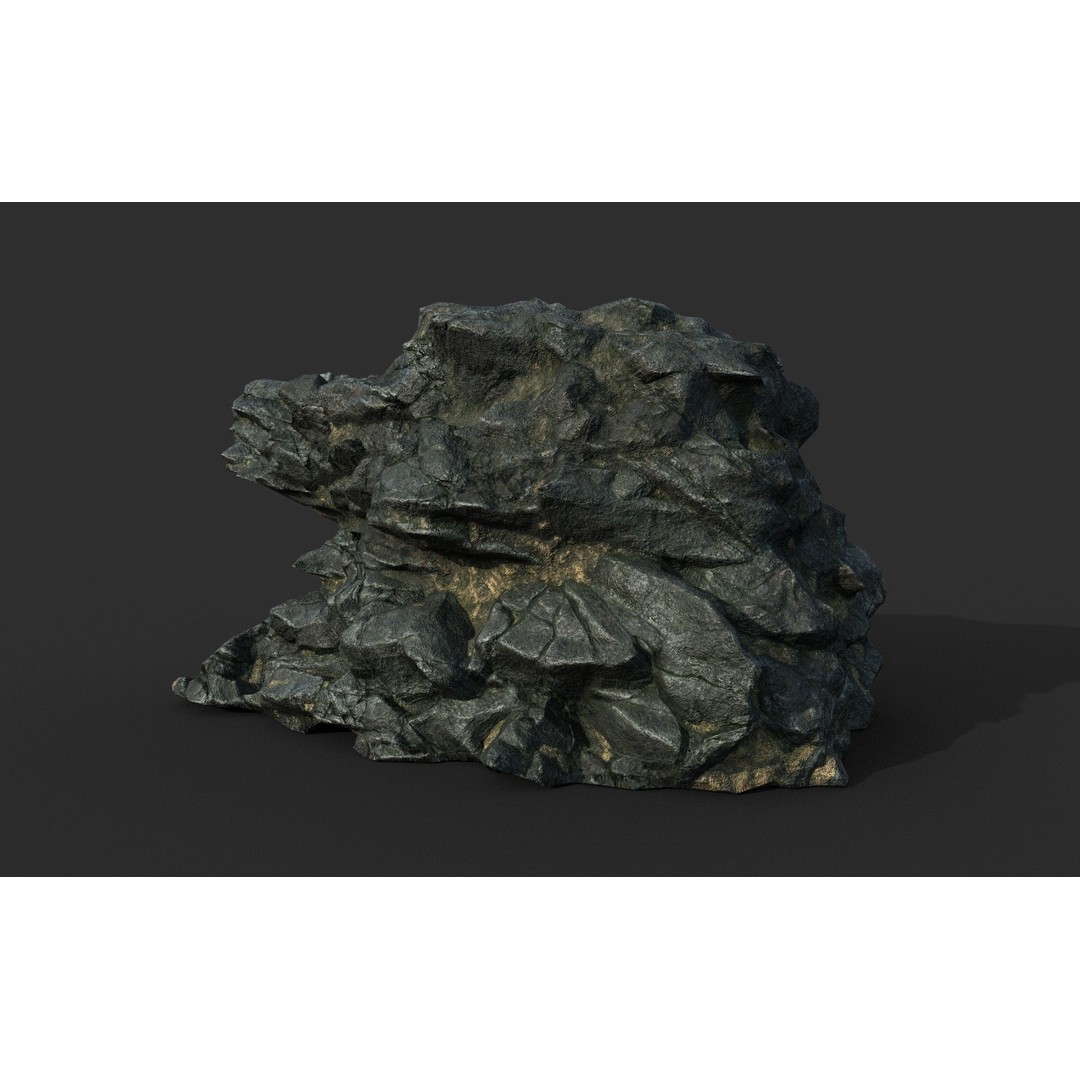 Black Beach Rock Collection 3D Model – Low Poly PBR Textures, FBX & OBJ - View 14