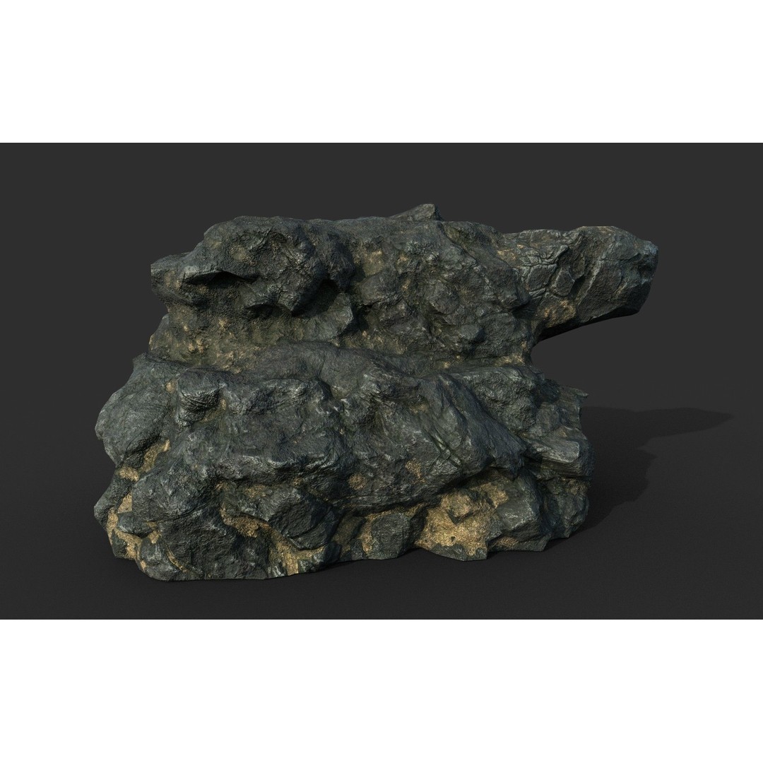 Black Beach Rock Collection 3D Model – Low Poly PBR Textures, FBX & OBJ - View 15