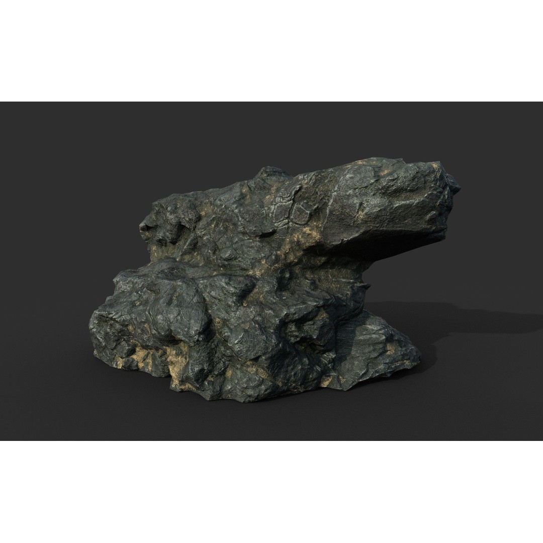 Black Beach Rock Collection 3D Model – Low Poly PBR Textures, FBX & OBJ - View 16