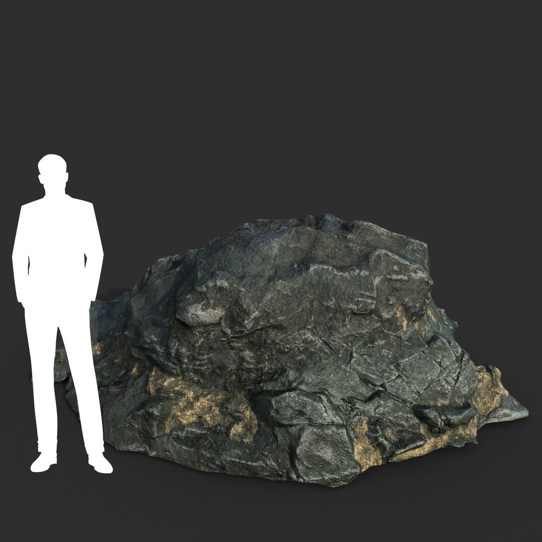 Black Beach Rock Collection 3D Model – Low Poly PBR Textures, FBX & OBJ - View 18