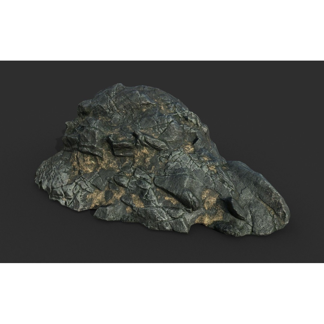 Black Beach Rock Collection 3D Model – Low Poly PBR Textures, FBX & OBJ - View 19