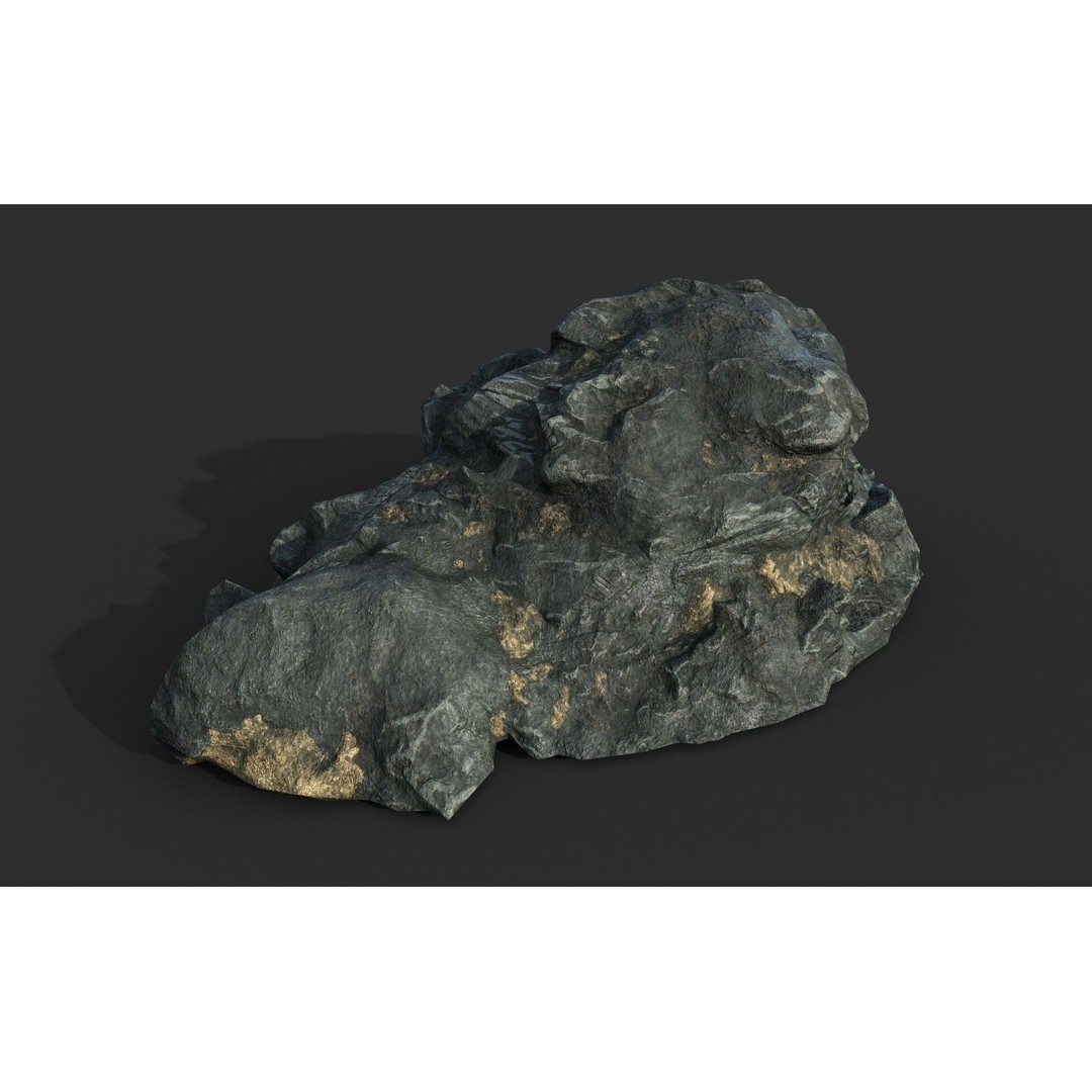 Black Beach Rock Collection 3D Model – Low Poly PBR Textures, FBX & OBJ - View 20