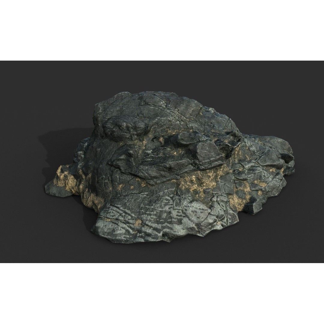 Black Beach Rock Collection 3D Model – Low Poly PBR Textures, FBX & OBJ - View 21