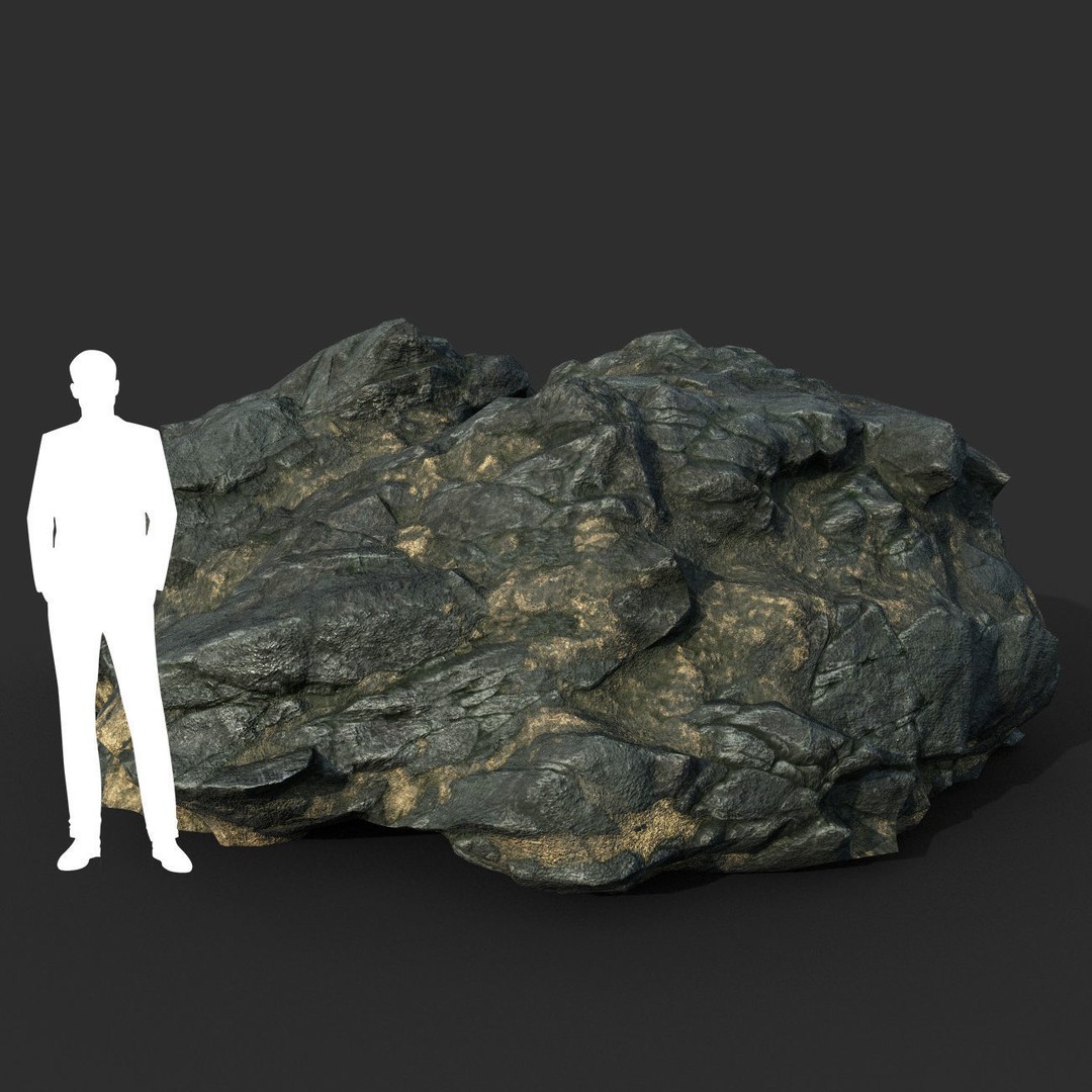 Black Beach Rock Collection 3D Model – Low Poly PBR Textures, FBX & OBJ - View 23