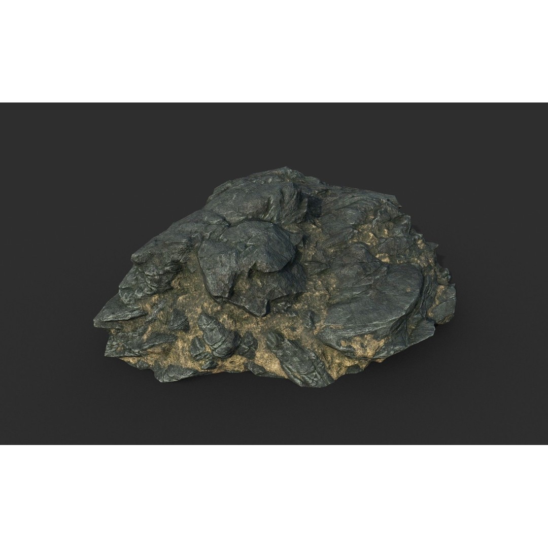 Black Beach Rock Collection 3D Model – Low Poly PBR Textures, FBX & OBJ - View 24