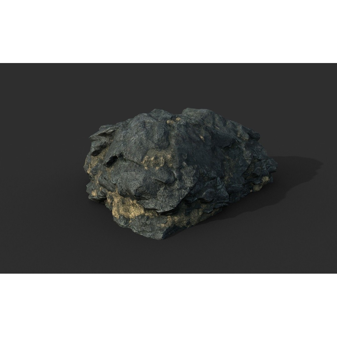 Black Beach Rock Collection 3D Model – Low Poly PBR Textures, FBX & OBJ - View 26