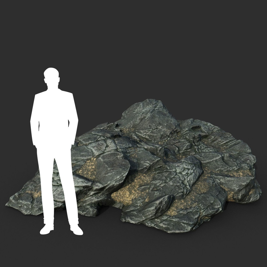 Black Beach Rock Collection 3D Model – Low Poly PBR Textures, FBX & OBJ - View 28