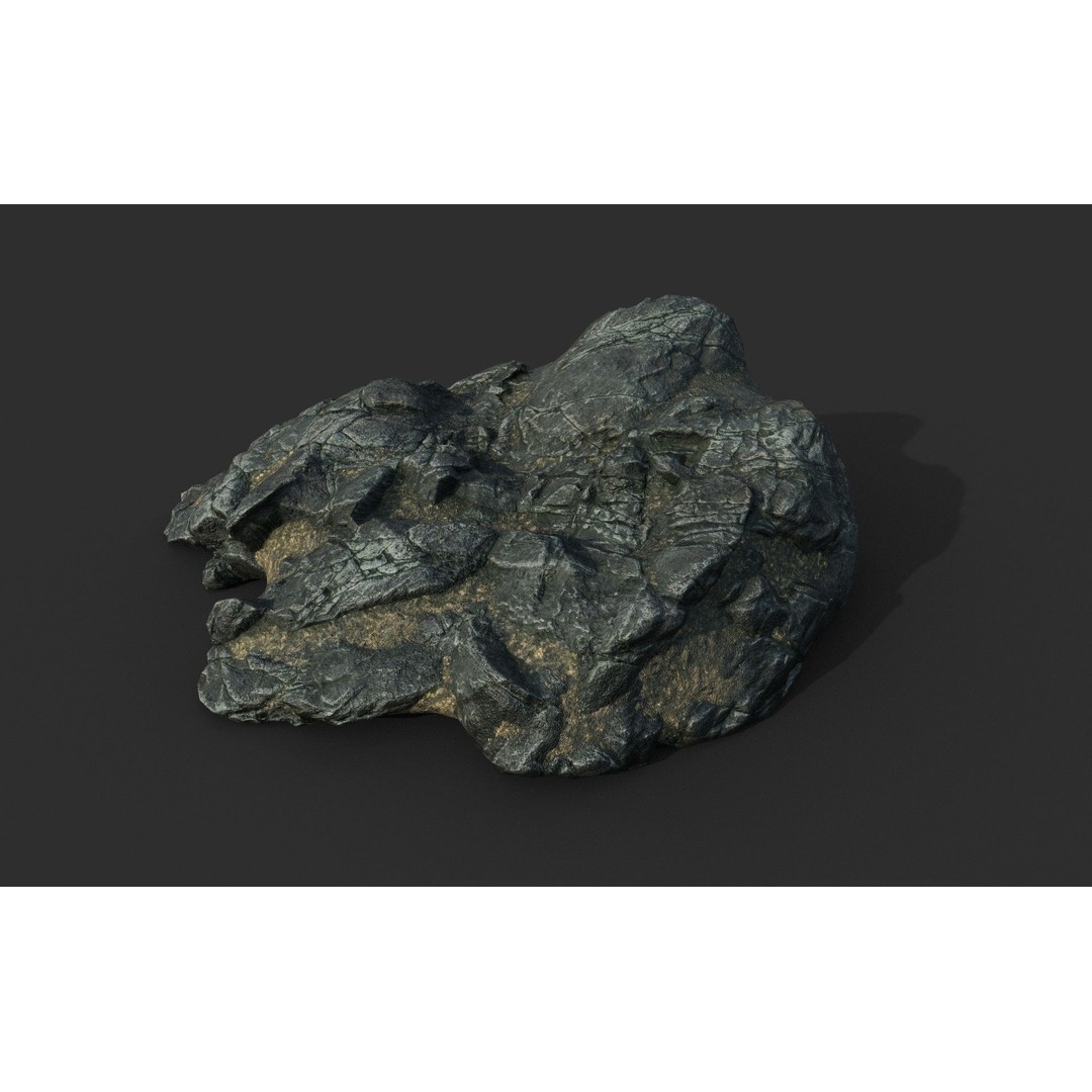 Black Beach Rock Collection 3D Model – Low Poly PBR Textures, FBX & OBJ - View 29