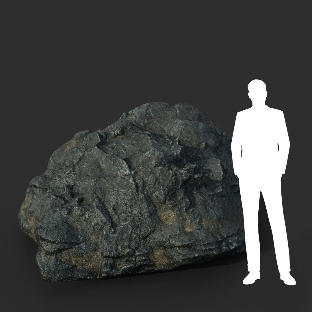 Black Beach Rock Collection 3D Model – Low Poly PBR Textures, FBX & OBJ - View 3
