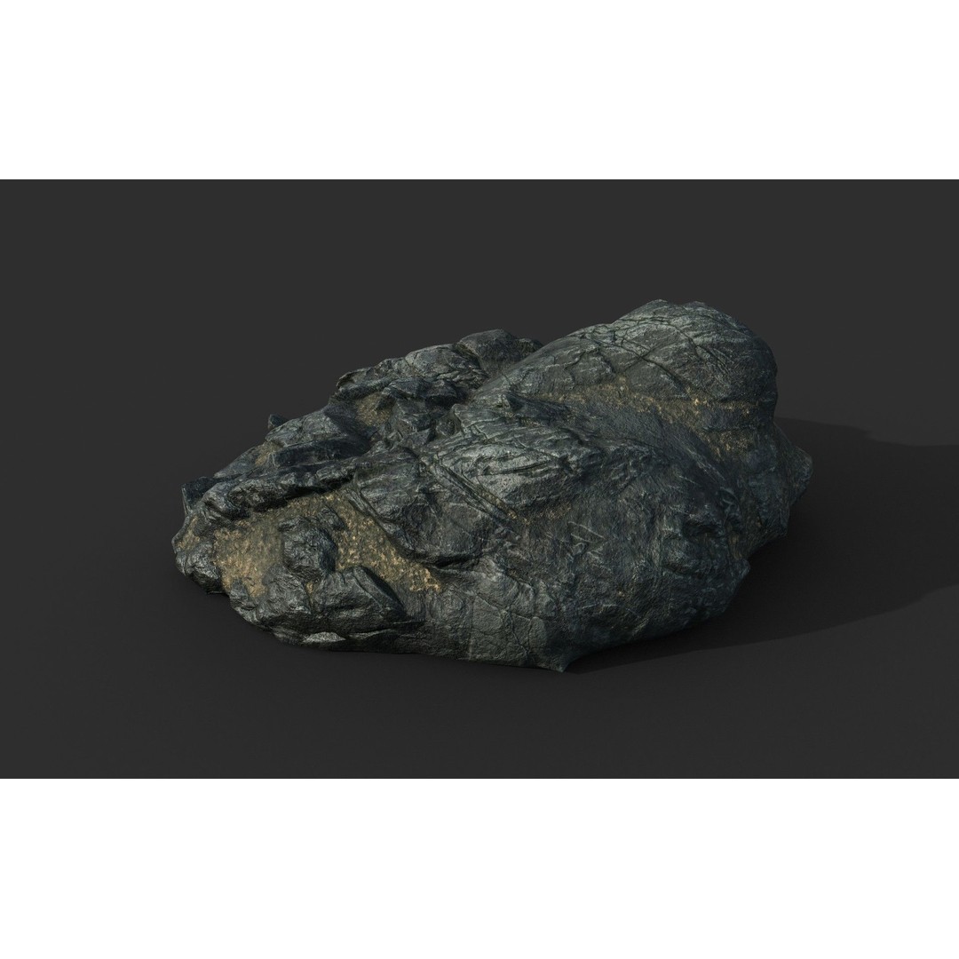 Black Beach Rock Collection 3D Model – Low Poly PBR Textures, FBX & OBJ - View 30
