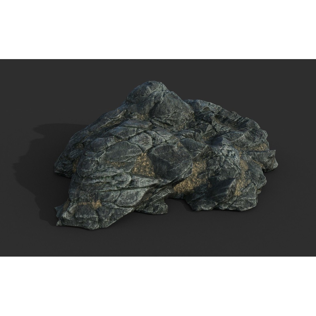 Black Beach Rock Collection 3D Model – Low Poly PBR Textures, FBX & OBJ - View 31