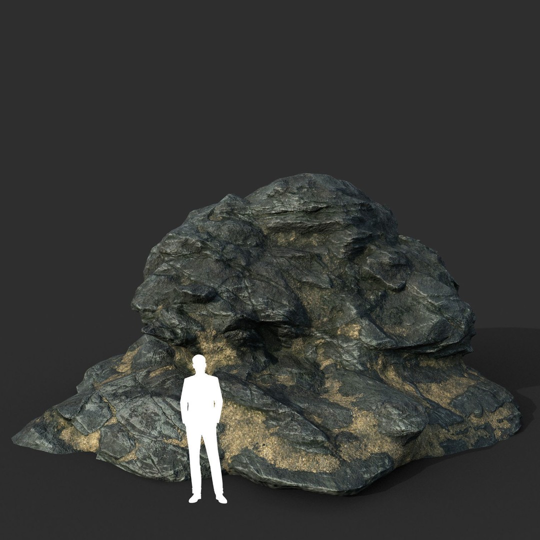 Black Beach Rock Collection 3D Model – Low Poly PBR Textures, FBX & OBJ - View 33