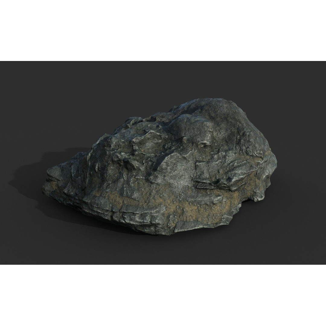 Black Beach Rock Collection 3D Model – Low Poly PBR Textures, FBX & OBJ - View 4