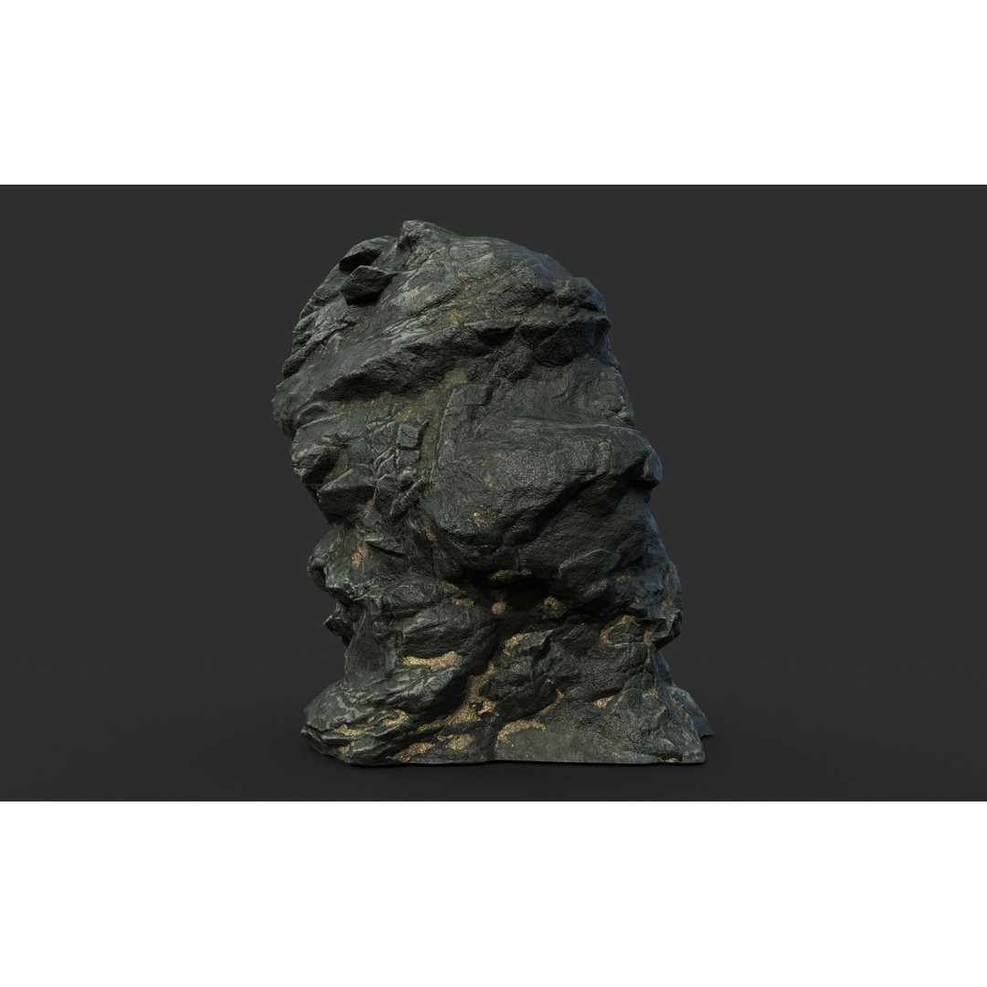 Black Beach Rock Collection 3D Model – Low Poly PBR Textures, FBX & OBJ - View 40