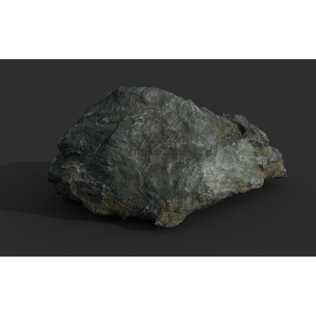 Black Beach Rock Collection 3D Model – Low Poly PBR Textures, FBX & OBJ - View 5