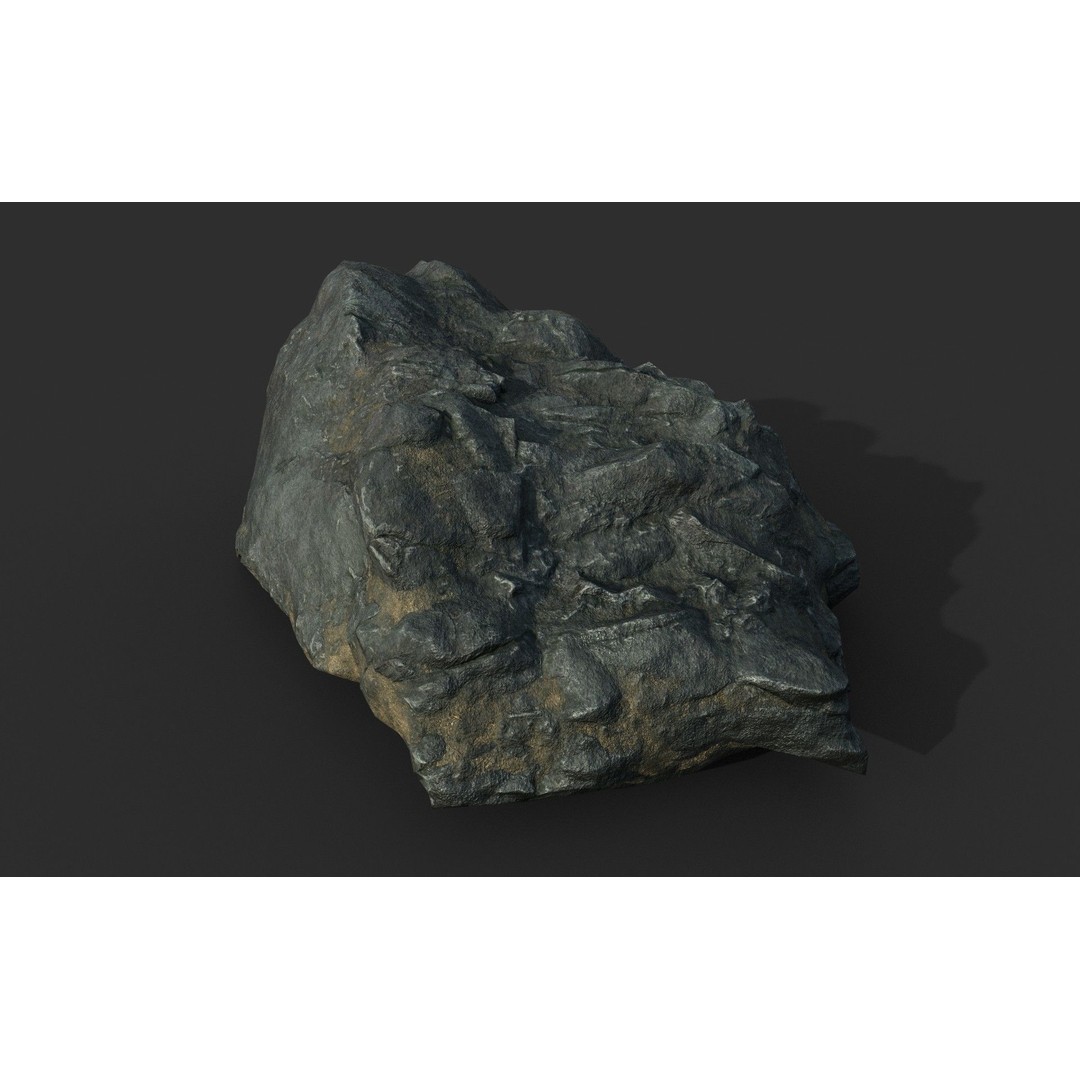 Black Beach Rock Collection 3D Model – Low Poly PBR Textures, FBX & OBJ - View 6
