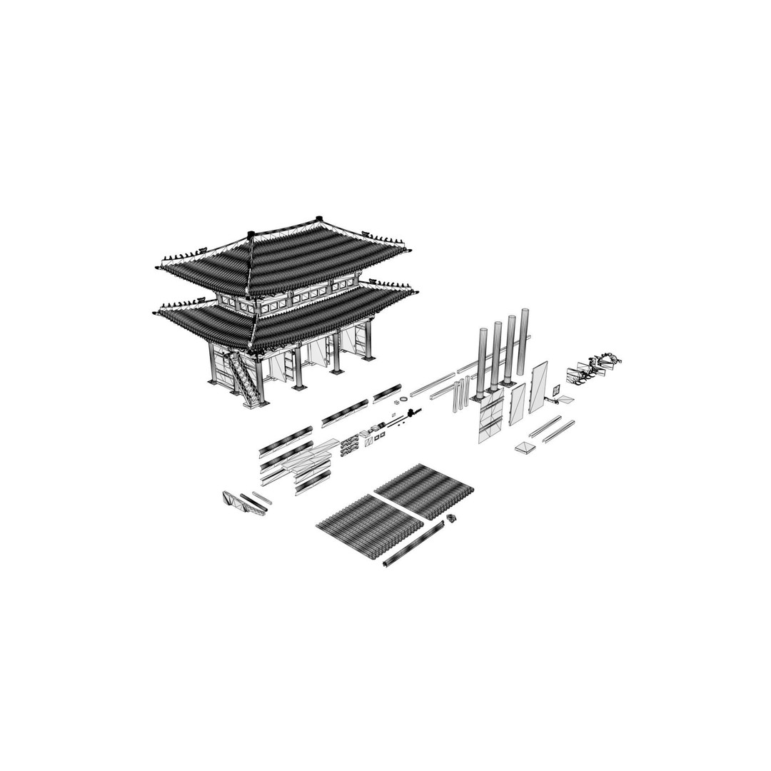 Gyeongbokgung Geunjeongmun Gate 3D Model – Historic Korean Palace, PBR Textures