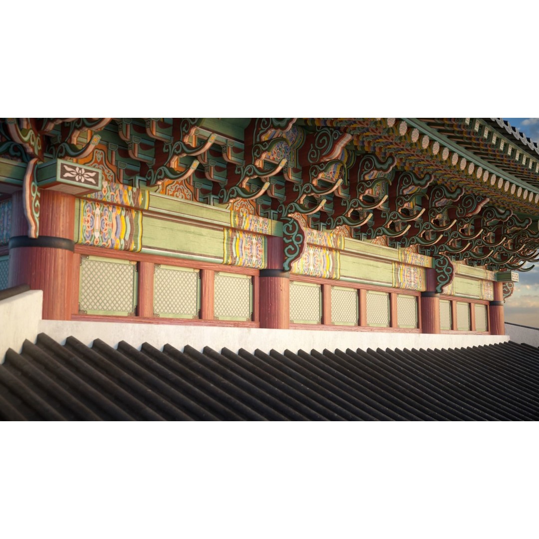Gyeongbokgung Geunjeongmun Gate 3D Model – Historic Korean Palace, PBR Textures - View 10