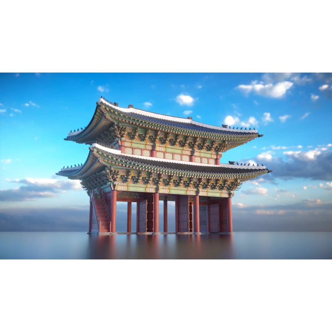 Gyeongbokgung Geunjeongmun Gate 3D Model – Historic Korean Palace, PBR Textures - View 2
