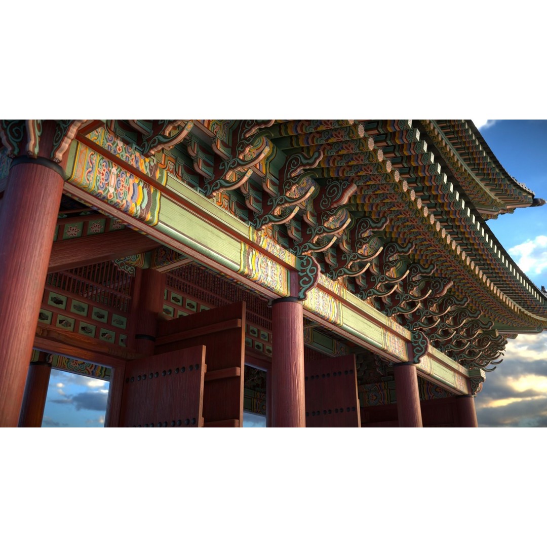 Gyeongbokgung Geunjeongmun Gate 3D Model – Historic Korean Palace, PBR Textures - View 3
