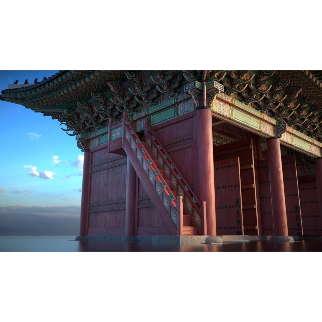 Gyeongbokgung Geunjeongmun Gate 3D Model – Historic Korean Palace, PBR Textures - View 4