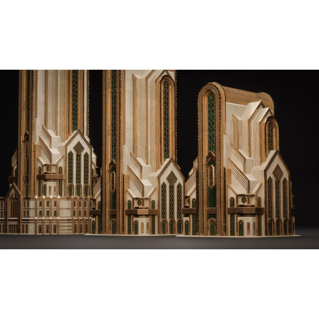 Fantasy Building 3D Model – Art Deco Low Poly Architecture, FBX - View 15