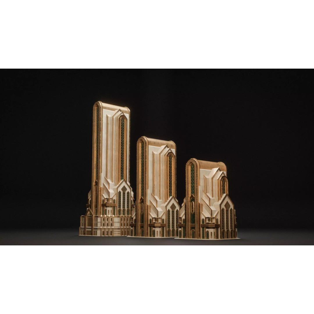 Fantasy Building 3D Model – Art Deco Low Poly Architecture, FBX - View 5
