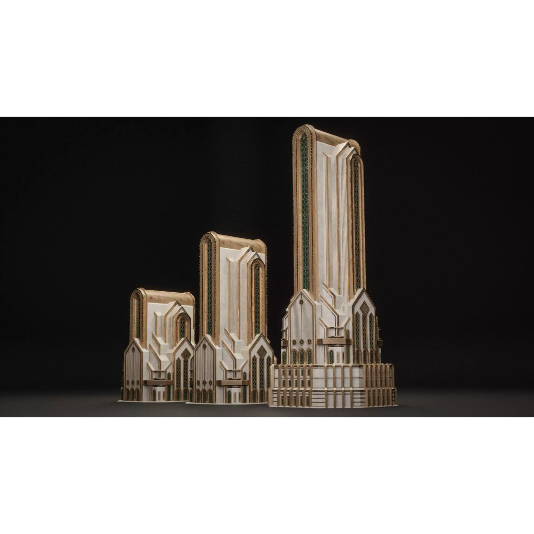 Fantasy Building 3D Model – Art Deco Low Poly Architecture, FBX - View 9