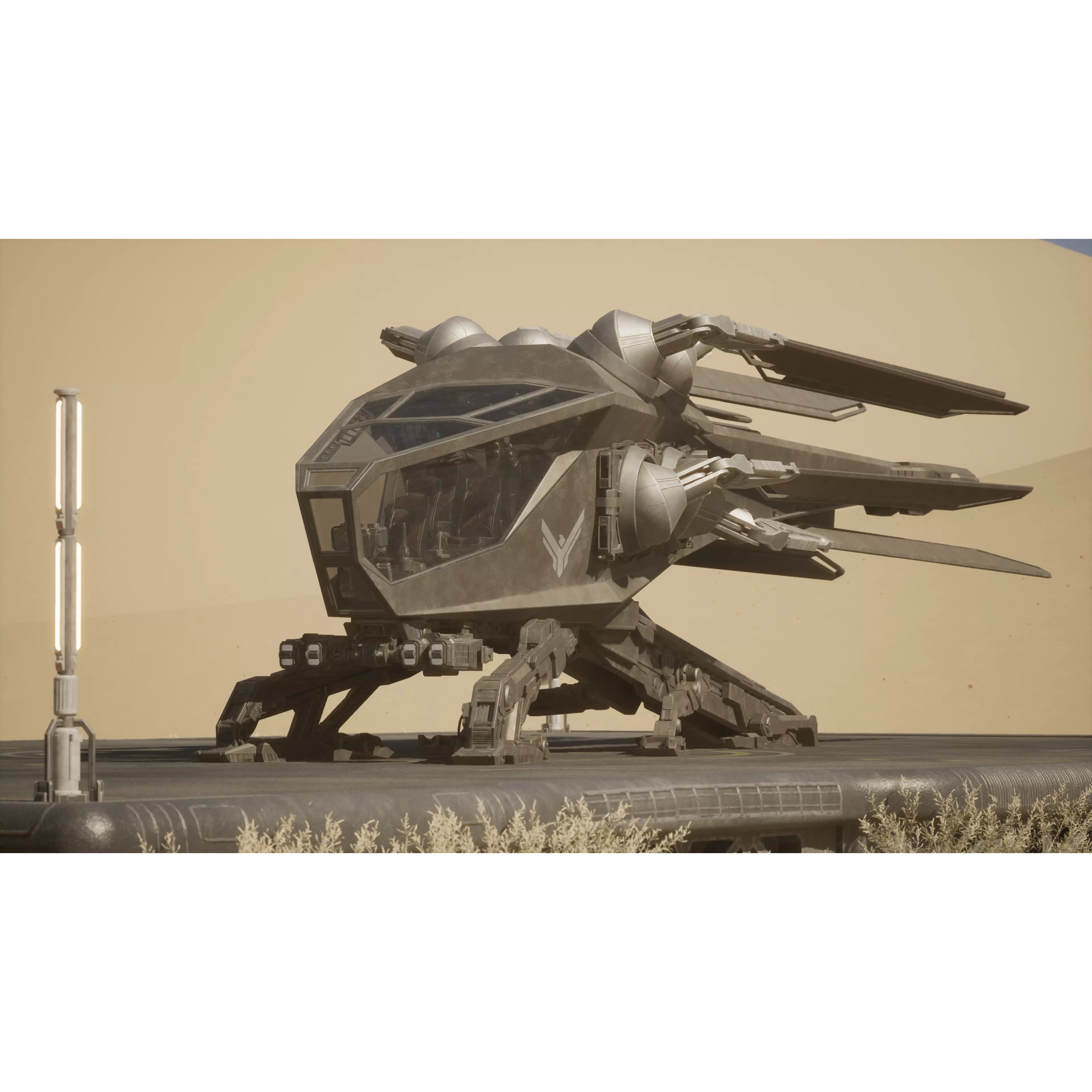 Atreides Ornithopter - Low-Poly Game-Ready 3D Model - View 2