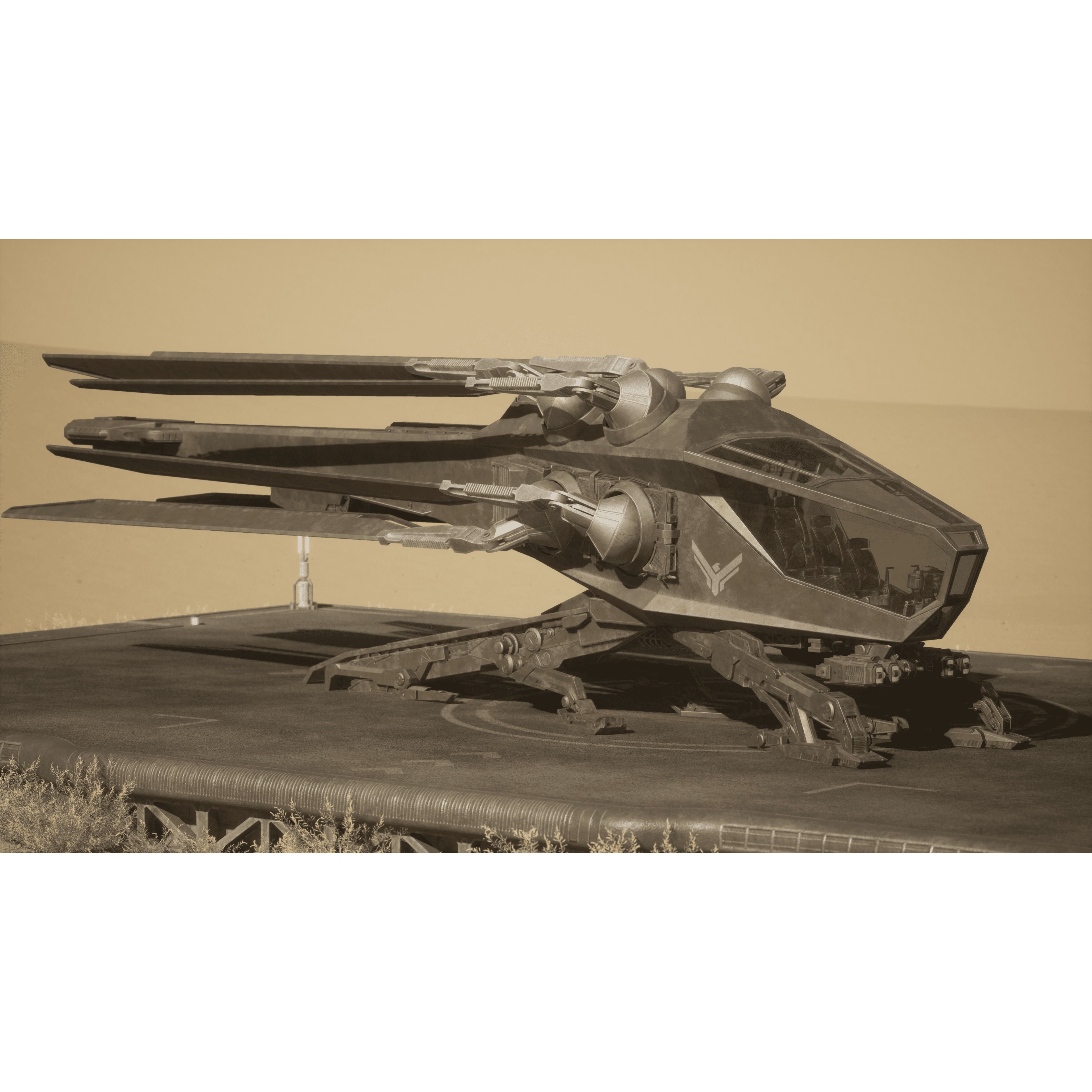 Atreides Ornithopter - Low-Poly Game-Ready 3D Model - View 3