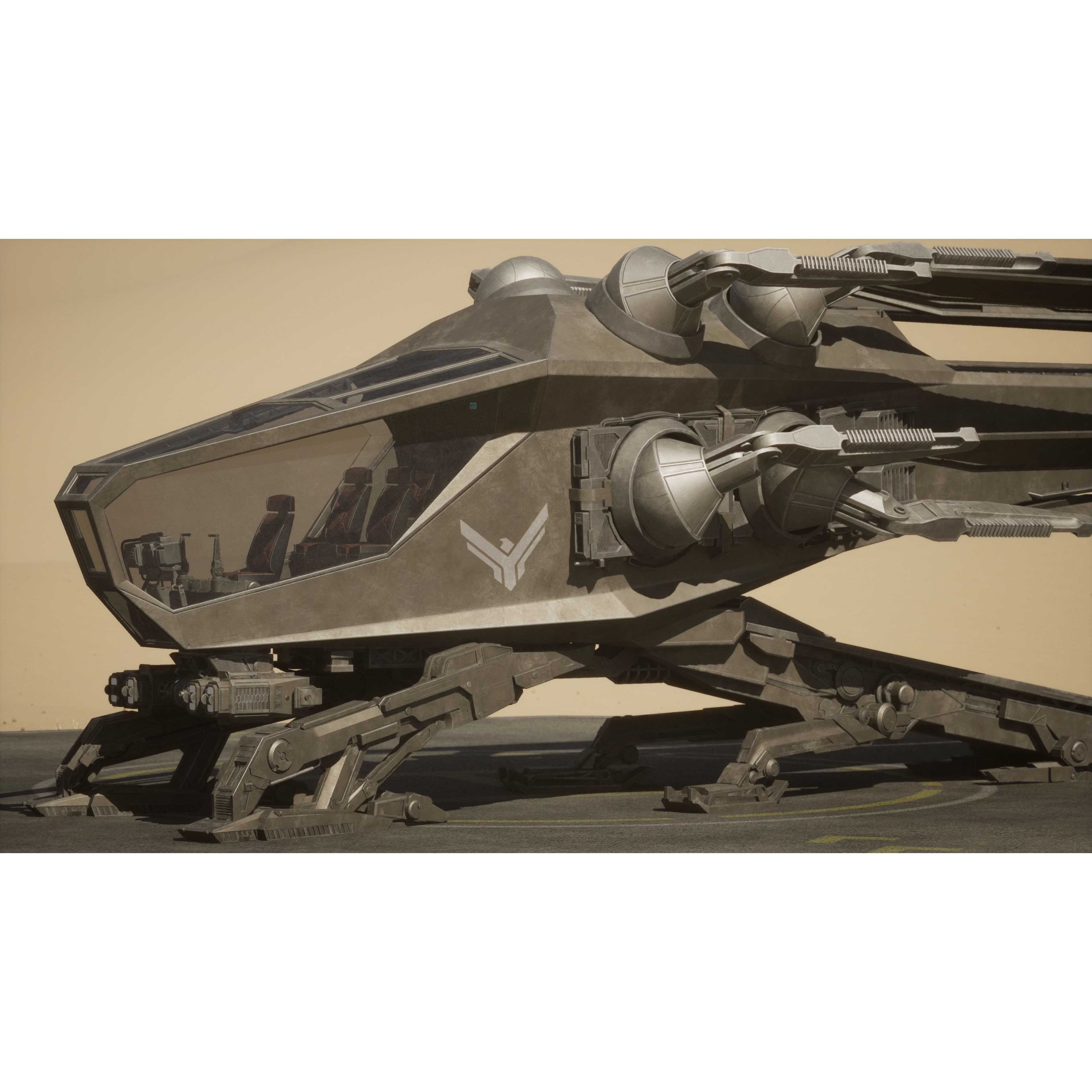 Atreides Ornithopter - Low-Poly Game-Ready 3D Model - View 4