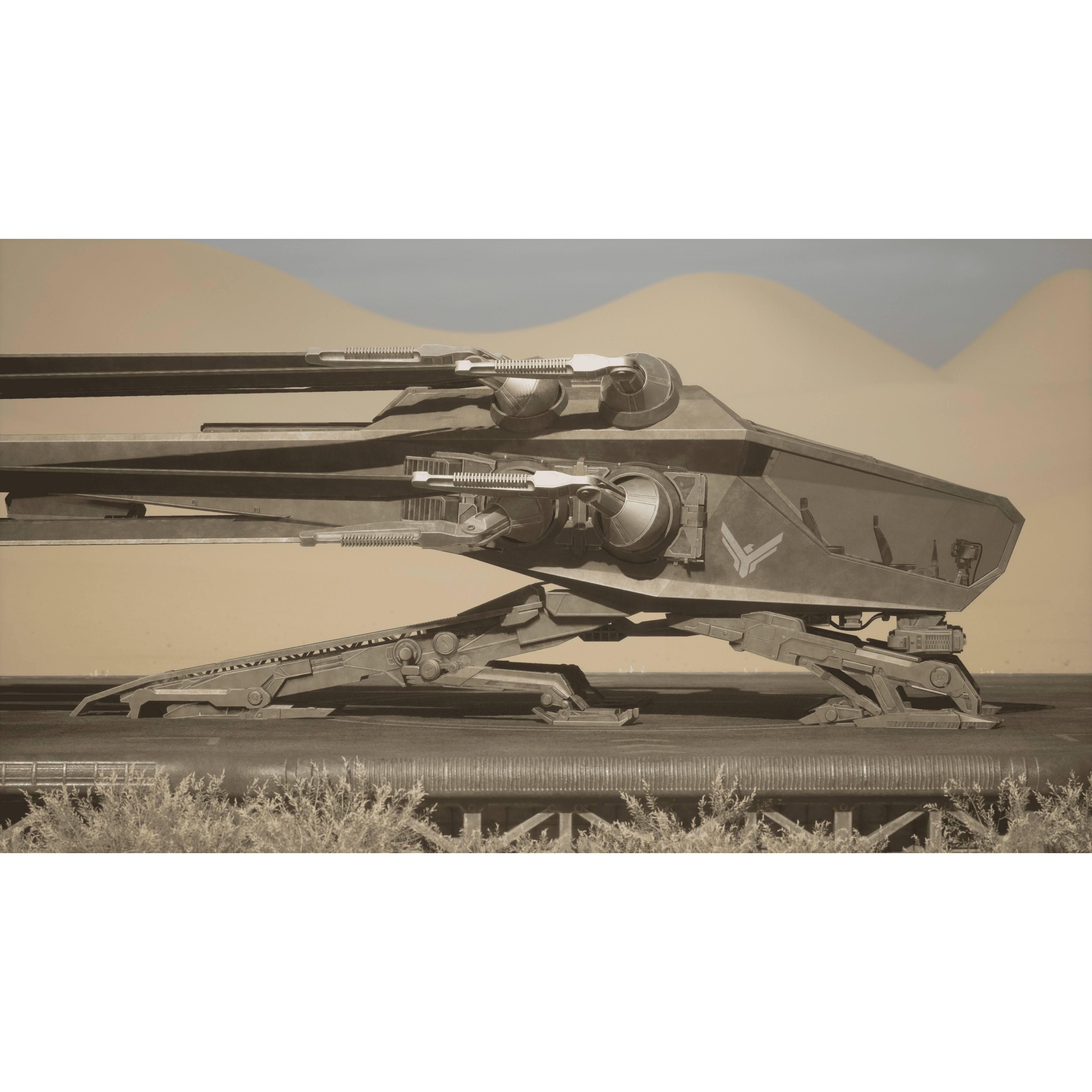 Atreides Ornithopter - Low-Poly Game-Ready 3D Model - View 5