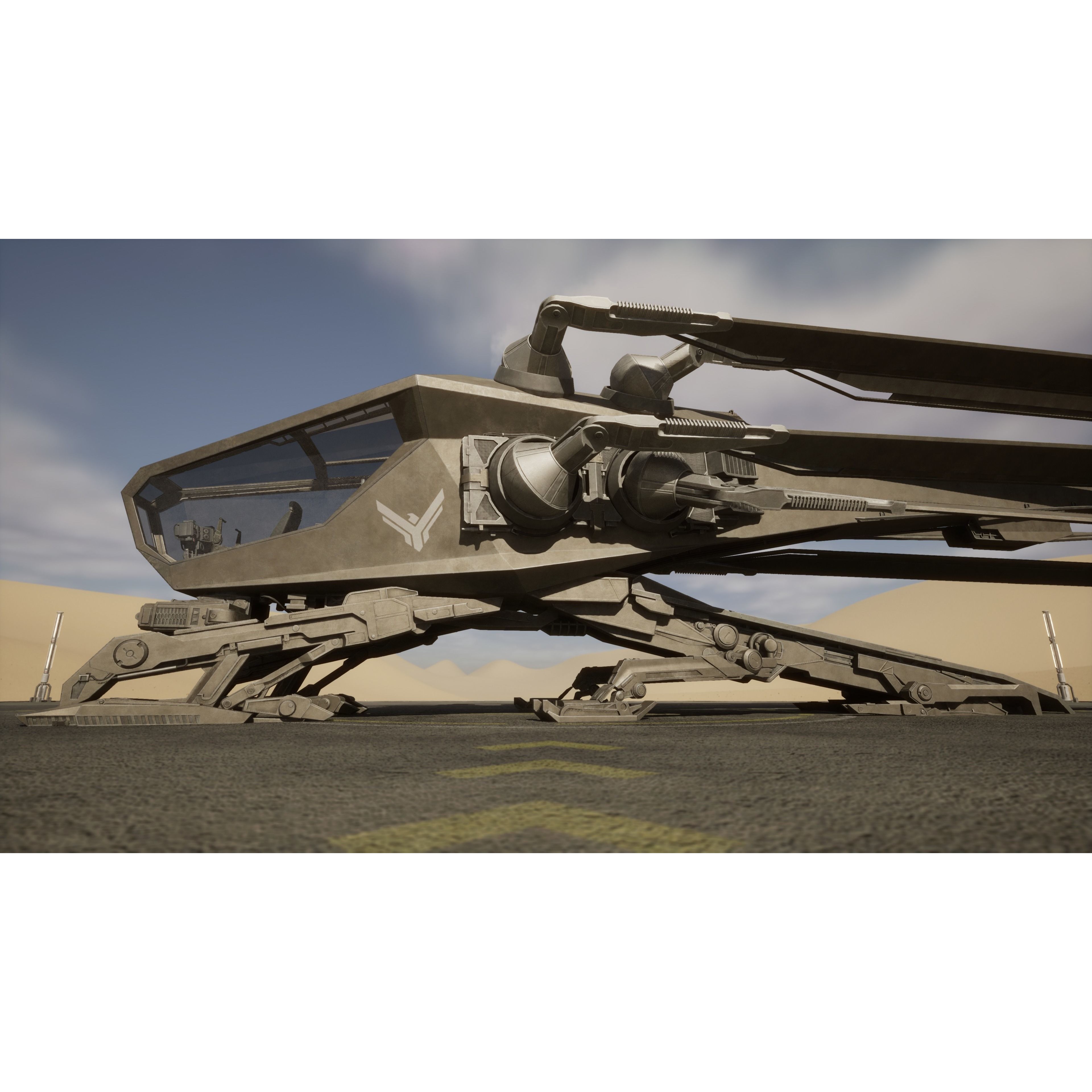 Atreides Ornithopter - Low-Poly Game-Ready 3D Model - View 7