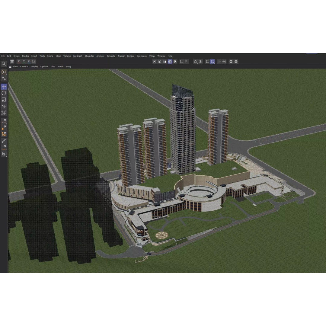 Mixed-Use Skyscraper Complex 3D Model – High-Quality Archviz Asset, FBX, OBJ - View 10