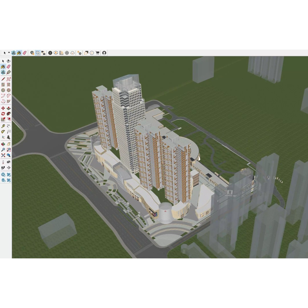 Mixed-Use Skyscraper Complex 3D Model – High-Quality Archviz Asset, FBX, OBJ - View 16