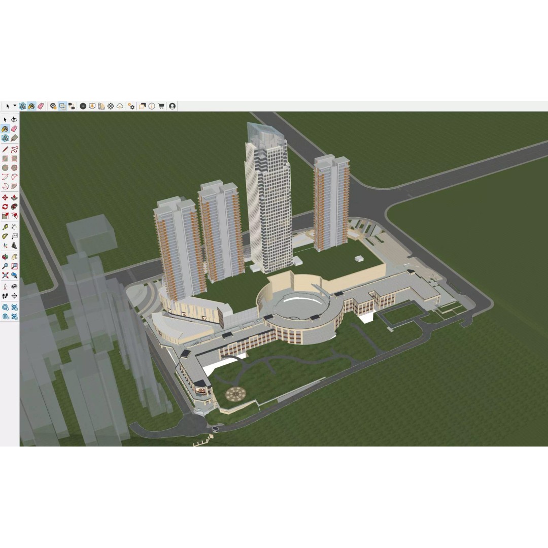 Mixed-Use Skyscraper Complex 3D Model – High-Quality Archviz Asset, FBX, OBJ - View 17
