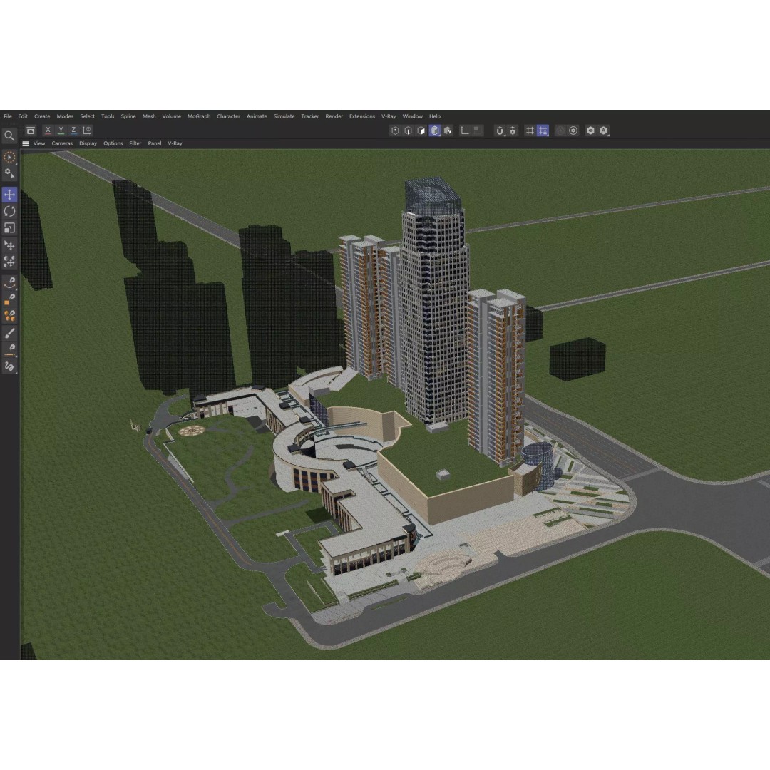 Mixed-Use Skyscraper Complex 3D Model – High-Quality Archviz Asset, FBX, OBJ - View 7