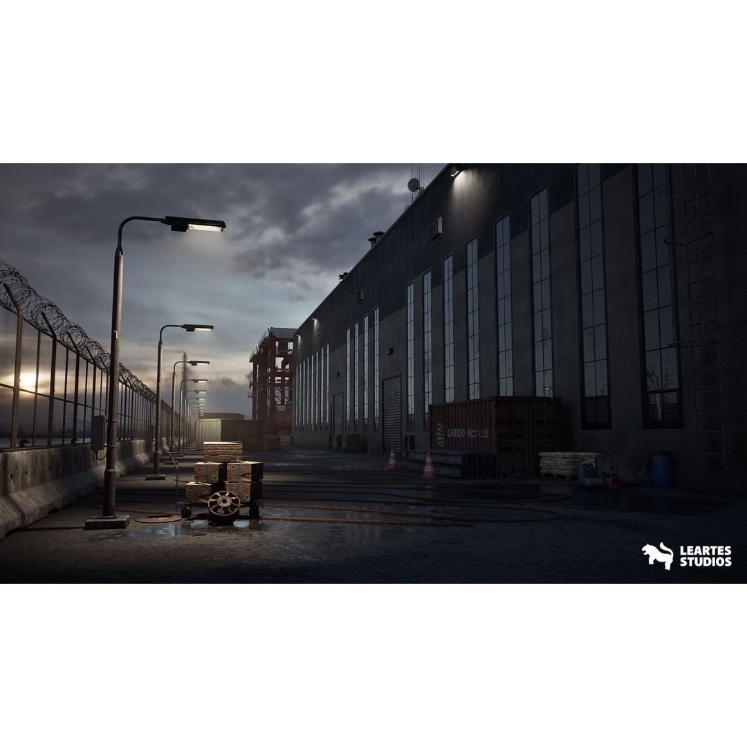 Container Port 3D Model – Low Poly Game Asset, FBX, PBR, 522 Meshes - View 16