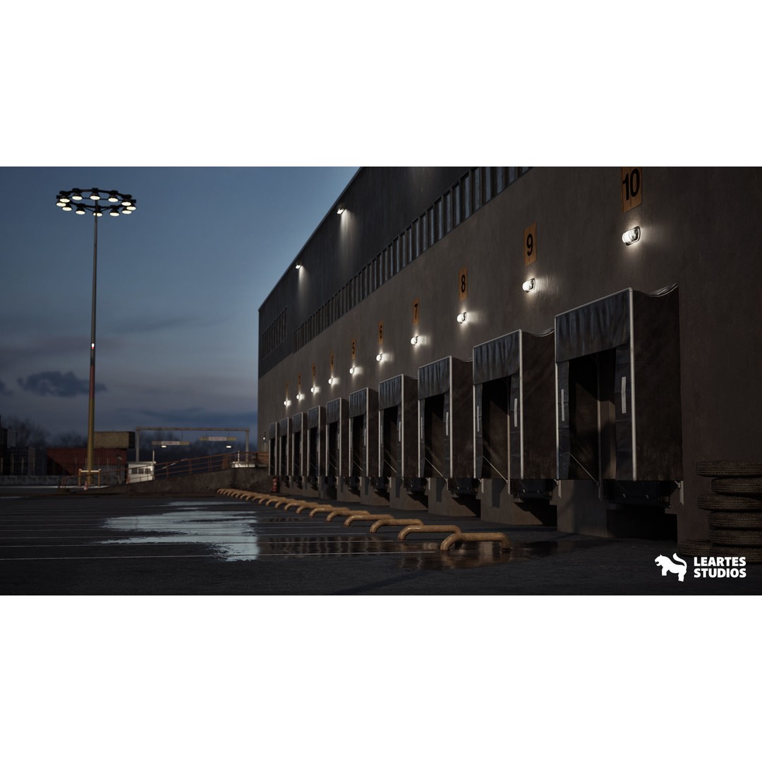 Container Port 3D Model – Low Poly Game Asset, FBX, PBR, 522 Meshes - View 18