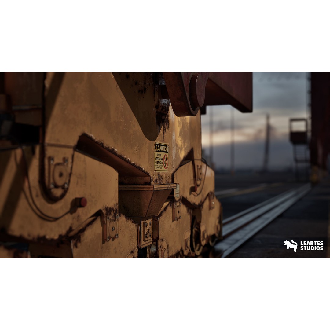 Container Port 3D Model – Low Poly Game Asset, FBX, PBR, 522 Meshes - View 7