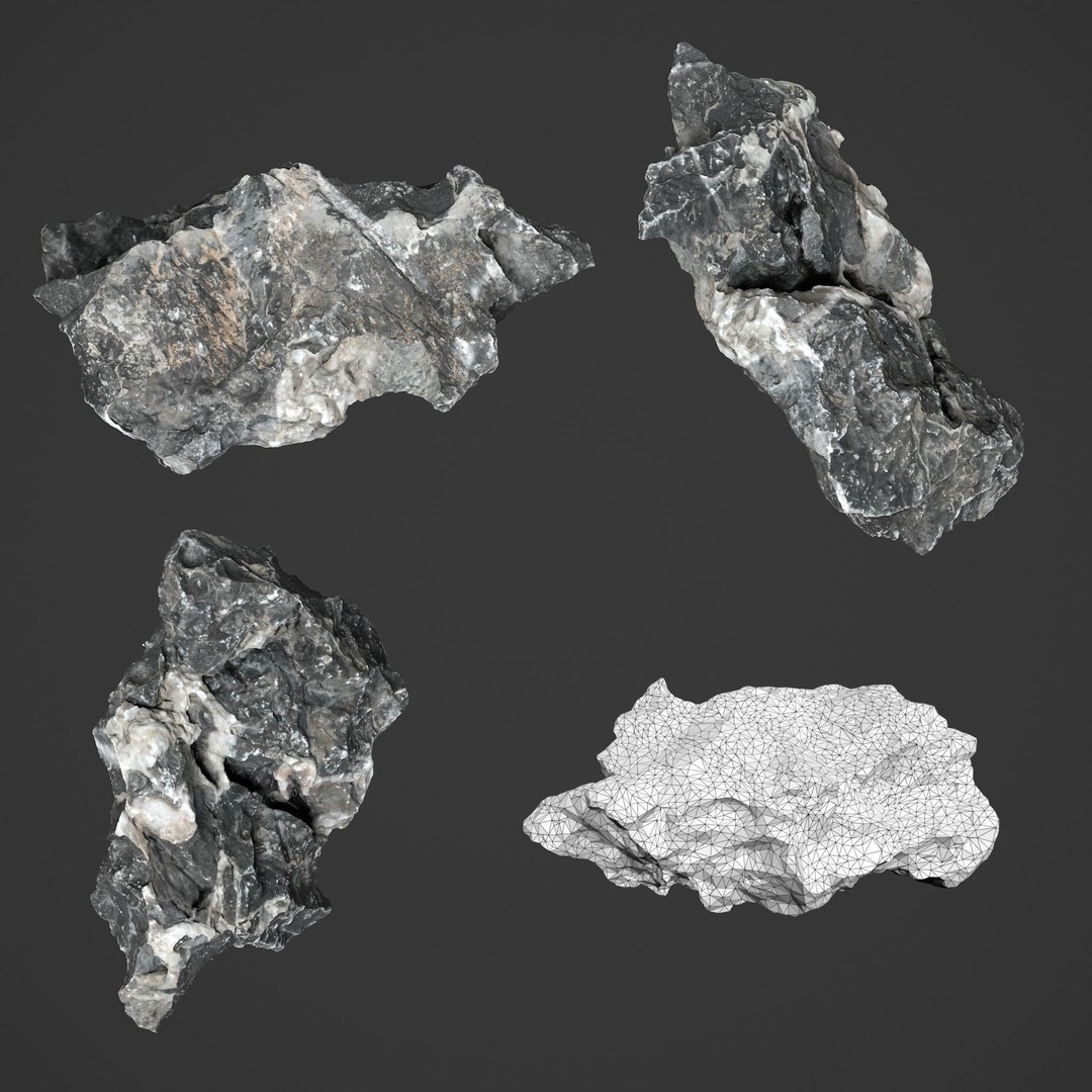 Erosion Rocks 3D Model – High Poly Game Asset, FBX & PBR Textures - View 10