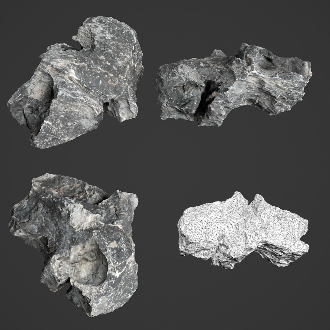 Erosion Rocks 3D Model – High Poly Game Asset, FBX & PBR Textures - View 11