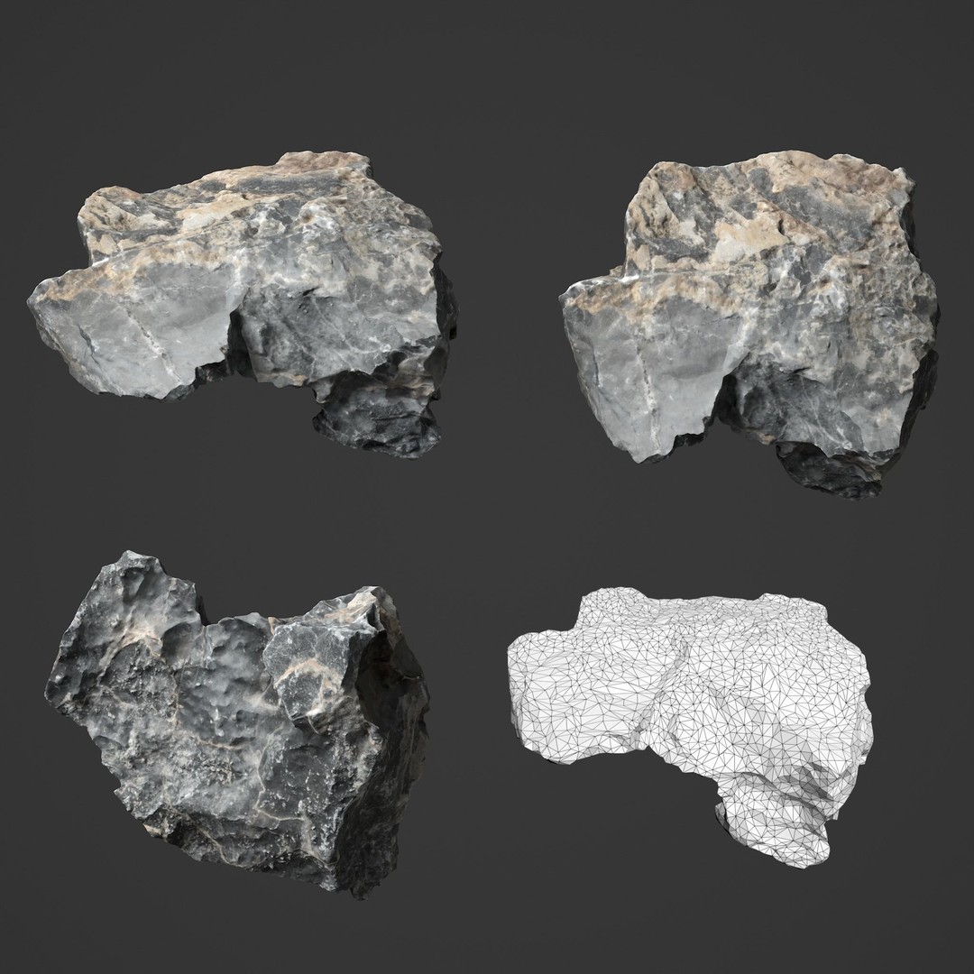 Erosion Rocks 3D Model – High Poly Game Asset, FBX & PBR Textures - View 3