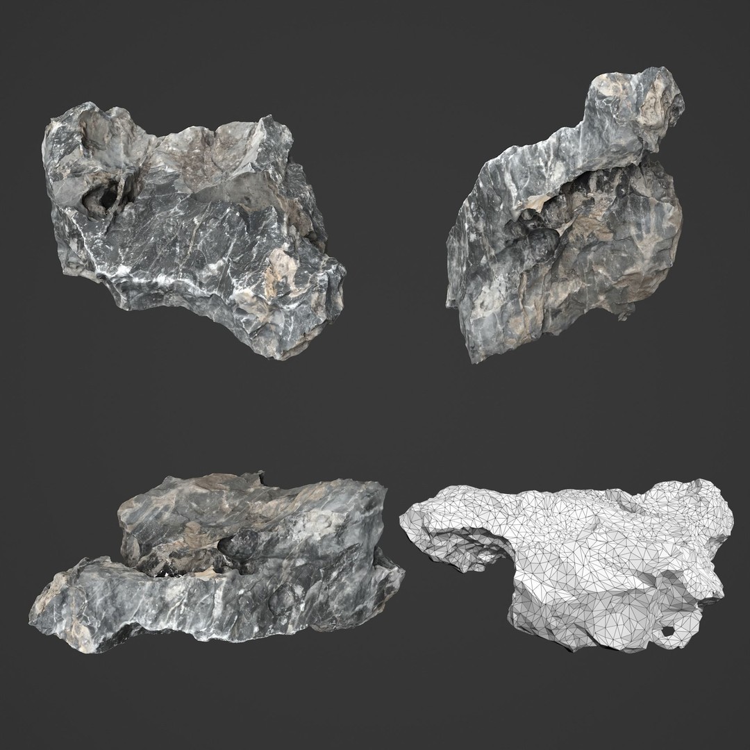 Erosion Rocks 3D Model – High Poly Game Asset, FBX & PBR Textures - View 5