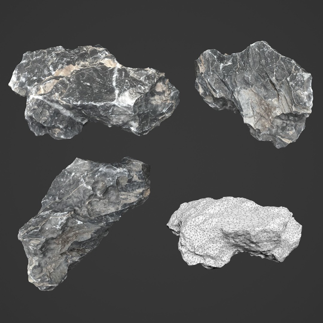 Erosion Rocks 3D Model – High Poly Game Asset, FBX & PBR Textures - View 6