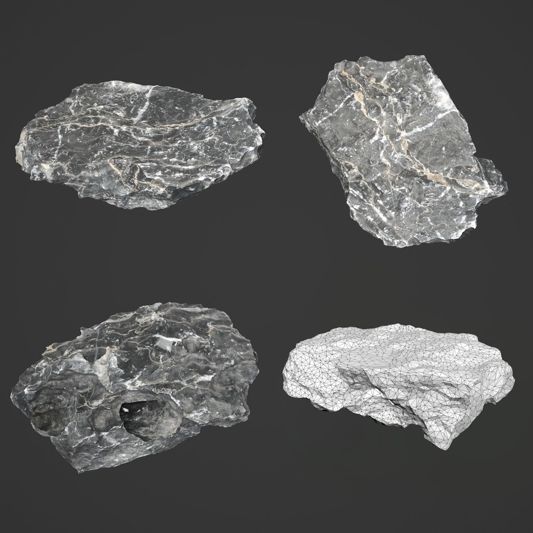 Erosion Rocks 3D Model – High Poly Game Asset, FBX & PBR Textures - View 7