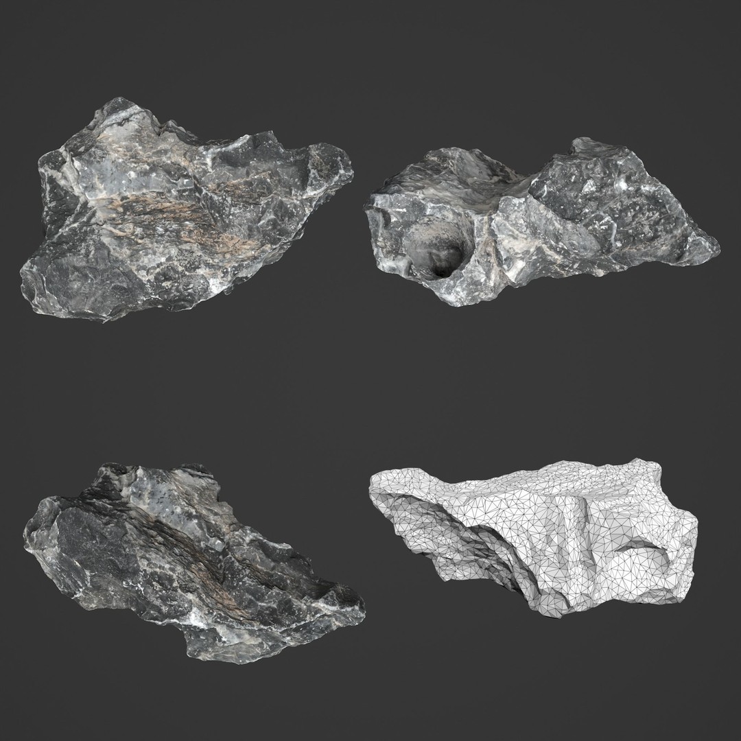 Erosion Rocks 3D Model – High Poly Game Asset, FBX & PBR Textures - View 8